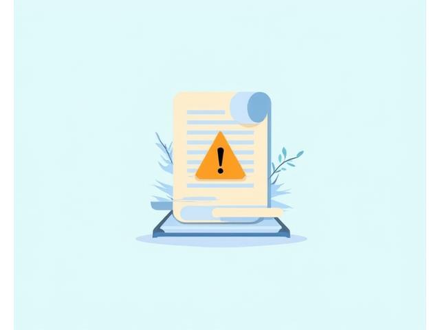 法的文書の一部と注意マークのグラフィック